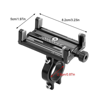 Universal Mobile Phone Holder Adjustable Aluminum Alloy Cell Phone Holder Clip Stand Bracket Mount Base For Scooter Bicycle Bike