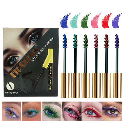 Waterproof Mascara Eyelashes Extension Thick Curling Non-smudge Quick Dry Long Lasting Purple Green Colorful Mascara Makeup Set