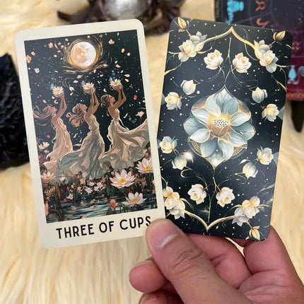 Ethereal Bloom Tarot Cards Deck, 78 Pieces, 13x8 Cm,  Trust Flower Theme, Includes Paper Guide Card Games