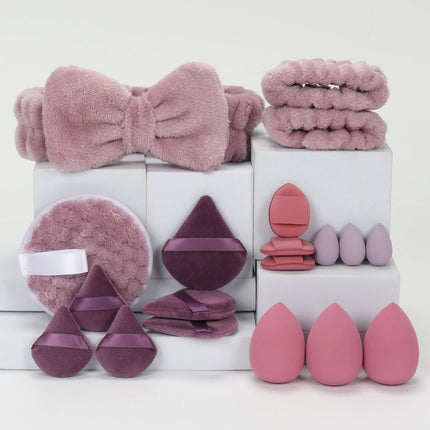 19 件 Cosmetic Puff Makeup Sponge Blender Beauty Egg Foundation Sponges Puff Wash Face Headband Wristband Make up Accessories