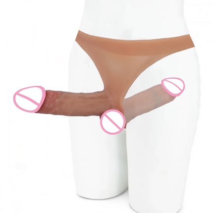 Strap-on Double Dildo Silicone Dildo Harness Solid Strapon Dildos Realistic Skin Wearable Penis Adult Sex Toys For Women Men