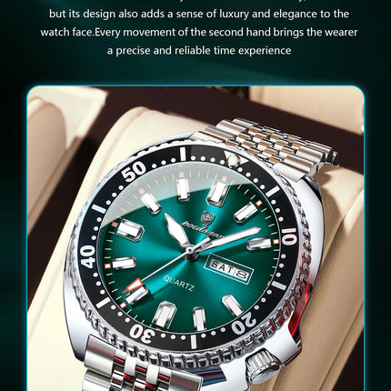 POEDAGAR Business Men Watch Date Week Waterproof Luminous Luxury Man Wristwatch Sports Stainless Steel Men's Quartz Watches Male