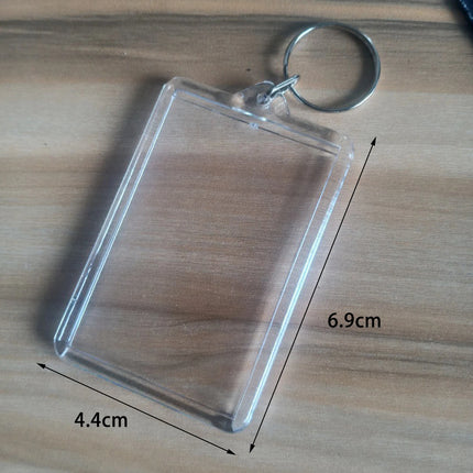 Photo Frame Keychian Acrylic Rectangle Insert Picture Frame Keyring Key Holder DIY Split Ring Gift for Women Ladies Girls