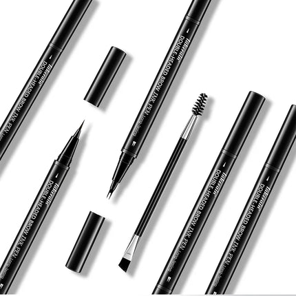 2 In 1 Eyebrow Pencil Waterproof Eye Brow Pencil Perfect Eyebrows Waterproof Makeup Brushes Eyeliner For Set Pen Brown