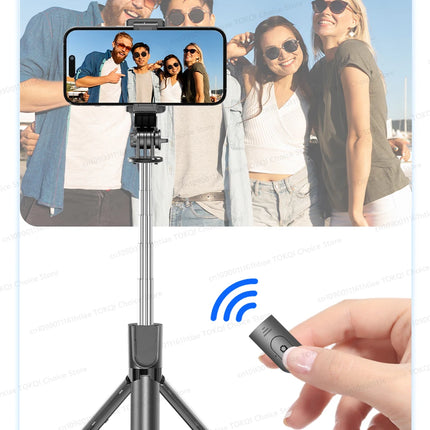 TOKQI Selfie Stick Tripod Phone Stand Portable Mini Tripod with Wireless Bluetooth for Android and Iphone Cell phones Shoot Vlog