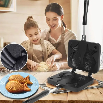 Fish Shaped Waffle Pan Maker Non-stick Buscuit Cake Bake Bakeware Home Kitchen DIY Dessert Cooking Pan Plate Taiyaki