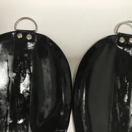 Lockable Zip Latex Bondage Mittens Fetish Hand Boxing Gloves Tight Clasp D-ring