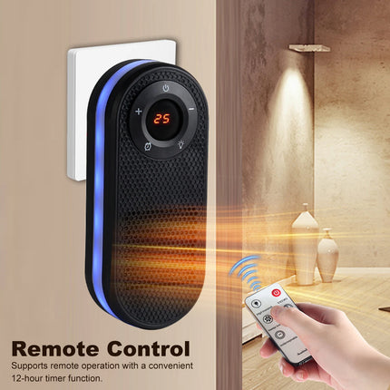 500 to 1000W Electric Heater Plug in Wall Space Heater With Timer Warmer Machine with Night Light Fast Heating For Home Office