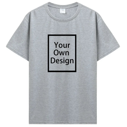 Custom Cotton Customized Print Short Sleeve T Shirt Summer Tops Tees DIY Your Like Photo Or Logo Cotton T-shirt Men Clothing