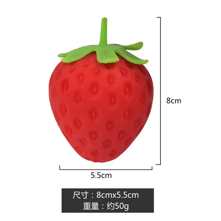 Simulation Strawberry Squishy Stress Ball Flour Filled Squeeze Toy Decompression Fruit Ball Vent Toy for Kids Adults
