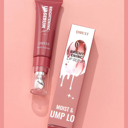QIBEST Mirror Pearl Lipgloss Long Lasting Moisturizing Lipstick Shine Glitter Lip Glaze Non Stick Cup Jelly Pout Lip Tint Makeup