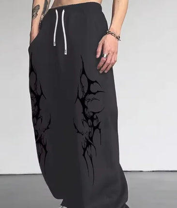 Summer Fashion New Gothic Tattoo Men's Casual Sports Casual Straight Leg Pants for Four Seasons New Street Wear Men's Pants