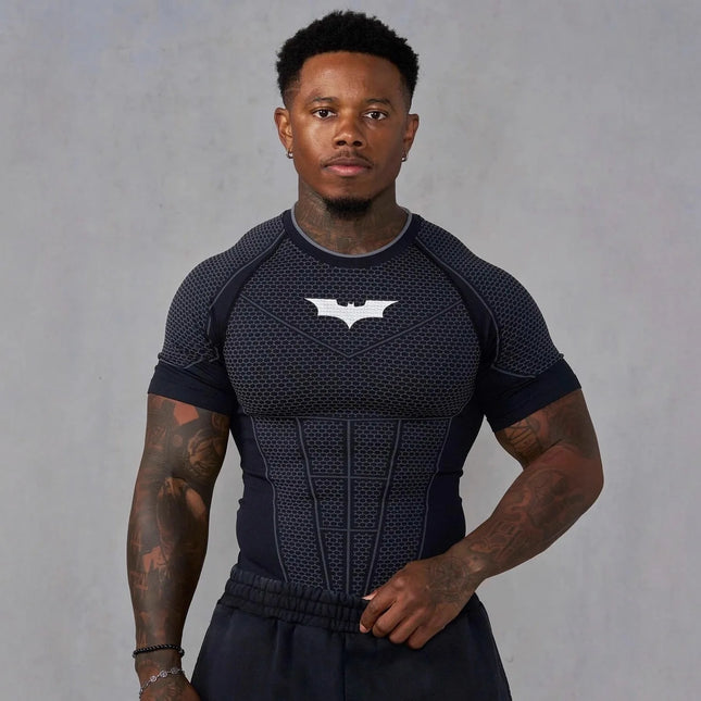 Men Slim Fit Sports T-Shirt Quick-Dry Running Training Gym Breathable / T-Shirt Homme Ajusté Sport Séchage Rapide Course Entraînement