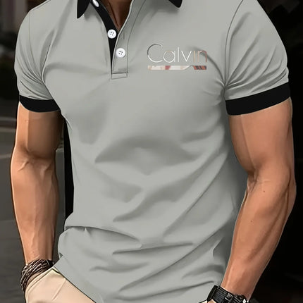 Men'sFashionable Short Sleeved Polo Shirt Can Be Paired with Different Styles of Clothing with Unique and Elegant Printed Design