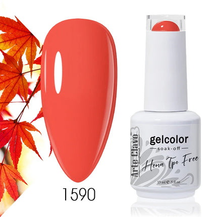 Arte Clavo Red Color Series Nail Polish UV Soak Off Varnish 15ml Manicure Nail Art Long-lasting Hema Tpo Free Gel Nail Polish