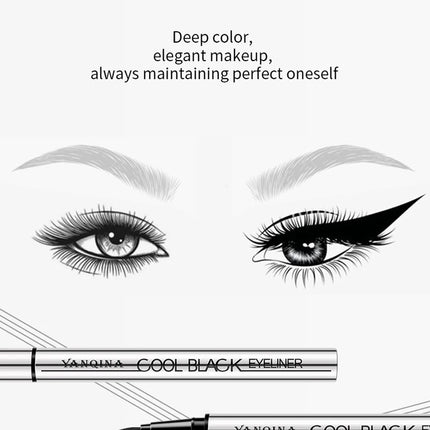 YANQINA Waterproof Makeup Eyeliner Black Liquid Eyeliner Pen Make Up Eye Liner Long-lasting Cosmetics Fast-dry Eyeliners Pencil