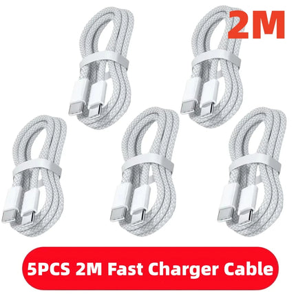 1-10PCS USB C Cable to USB C 100W Fast Charging Charger Cable Supports Fast Charging For iPhone 16 17 Samsung Xiaomi Huawei etc