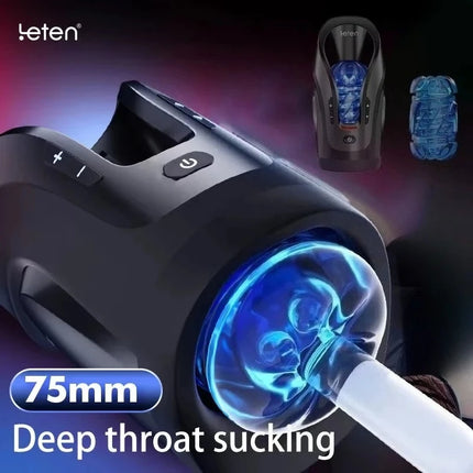 Leten Thrusting-Pro Automatic Telescopic 75MM Powerful Thrusting Vagina High Speed Intellegent Voice Masturbator Sex Toy for Men