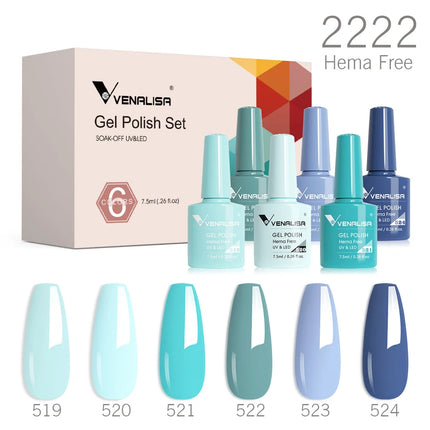6pcs/kit VENALISA Valentine's Day Collection Lovely Pink Nails HEMA FREE TPO FREE Soak Off UV LED Semi Permanent Set Gel Varnish