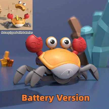 Musical Crawling Crab Toys with Obstacle Avoidance - Electronic Pet for Baby Walking Development (Battery Not Included)