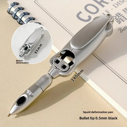 Fun Squid Pen Press Type Ballpoint Pen with Deformation Tech Viral Stationery for Office School Use Gift