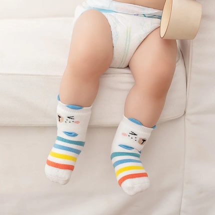 1 Pair Winter Cute Animal Anti-slip Socks For Baby Boys Warm Socks For Baby Girls Newborn 0 to 24M Super Thicken Terry Socks In