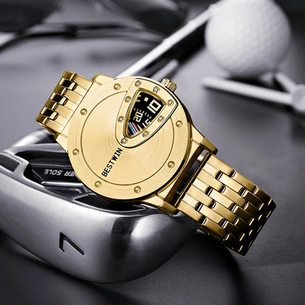 BESTWIN Luxury Brand Trend Cool Men's Wrist Watch Stainless Steel Technology Fashion Quartz Watch For Men Relogio Masculino 2023