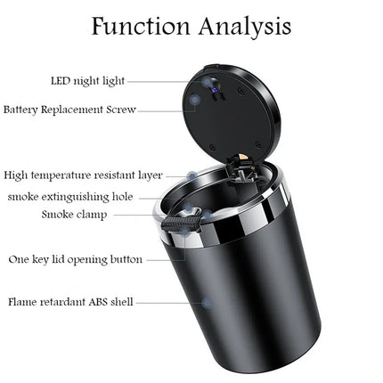 New multifunctional car ashtray with LED light one touch open lid cigar cup suitable for Volkswagen Polo 6R 6N 6N2 6C 9N Rline