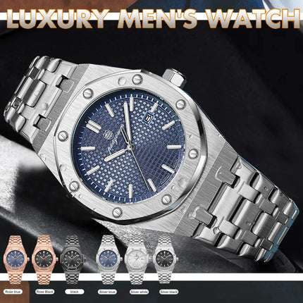 PAAZOMU Luxury Business Men's Wristwatch Waterproof Luminous Date Men's Watch Stainless Steel Fashion Quartz Watches For Men Reloj
