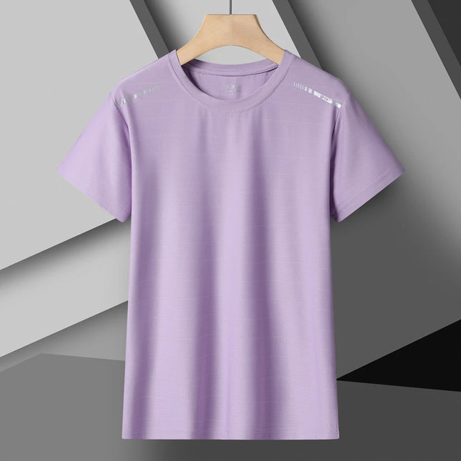 Women Reflective Running T-Shirt - High Elastic Breathable Quick-Dry Ice Silk Sport Top for Summer, Cool Short Sleeve Active Tee