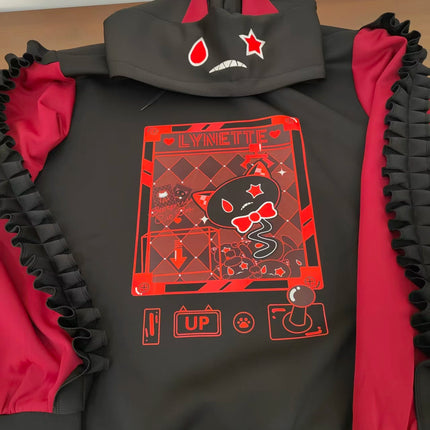 Anime Genshin Impact Hoodie Lyney Lynette Cute Grin-Malkin Cat Eas Hoodies Sweatshirts Women Long Sleeve Genshin Girls Pullovers