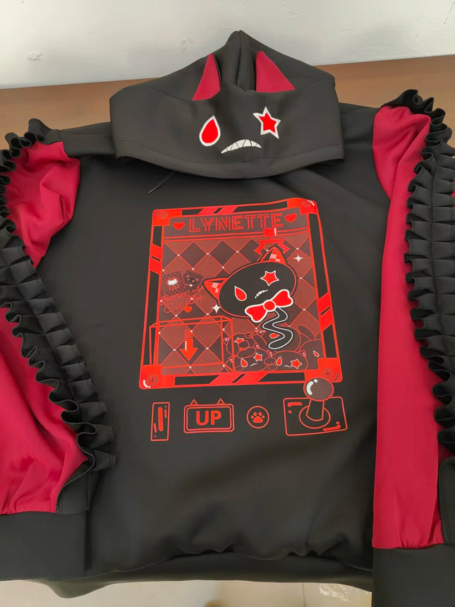 Anime Genshin Impact Hoodie Lyney Lynette Cute Grin-Malkin Cat Eas Hoodies Sweatshirts Women Long Sleeve Genshin Girls Pullovers