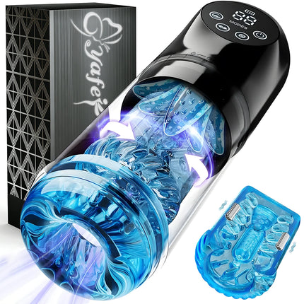 Automatic 6 IN 1 7 Rotating Sucking Licking Modes Male Masturbator Vacuum Penis Pump Vagina Masturbation Adults Sex Toy for Men