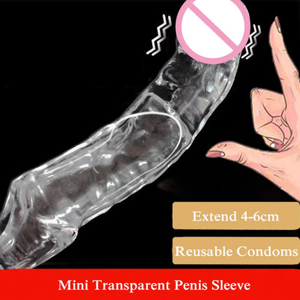 Premium Silicone Penis Extender Sleeve–Reusable Male Enhancement Delay Ejaculation Cover for Men,Penis Pump Attachment Adult Toy