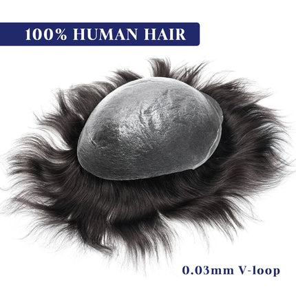 Os21 0.03-0.04mm NG Clearance Thin Skin Toupee Capillary Prosthesis Hair Piece For Men Hair Replacement System V Loop Men Toupee