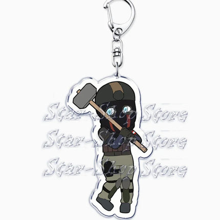 Hot Military Game Ghost Chibis Keychains for Accessories Cod Soldier Soap Simon Riley Keyring Jewelry Fans Friends Gaming Gifts