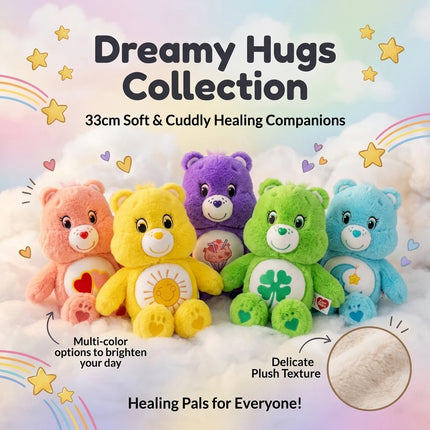 Care Bears 33cm Plush Stuffed Animal Cartoon Doll Children Soothing Comfort Toy Perfect Birthday Holiday Present Home Ornament