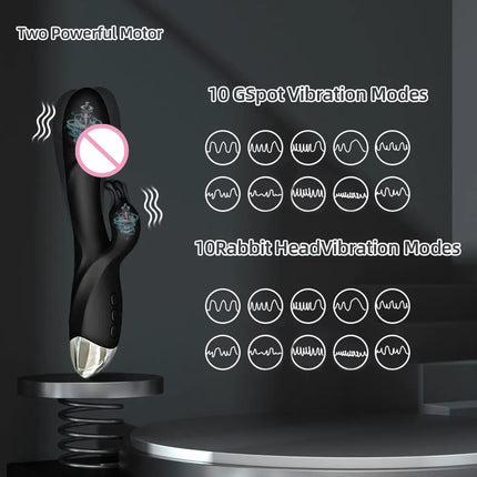Rabbit Vibrator for Women Powerful G Spot Female Clit Stimulator Vagina Nipple Massage Dildo Female Masturbator Adults Sex Toy