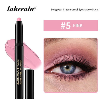 10 Colors Longwear Crease-proof Eyeshadow Pencil Stick Lasting Glitter Shimmer Matte Eye Shadow Highlighter Pen Eyes Makeup Too