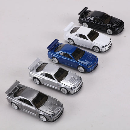 ZZC MODEL 1:64 GTR R34 Die-cast Alloy Car Model Toys Can Open The Hood