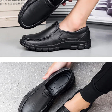 New Large Size Lightweight Casual Shoes Men's Oil and Slip Resistant Chef Shoes One Stirrup Driving Shoes Garden Shoes Soft