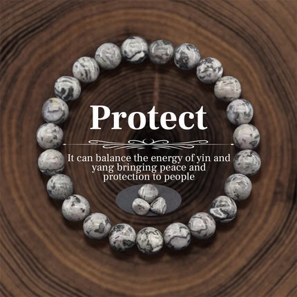 Women Natural Stone Bracelet Amethyst Quartz Tiger Eye Crystal Beads Bangles Men Health Wealth Lucky Reiki Healling Jewelry Gift