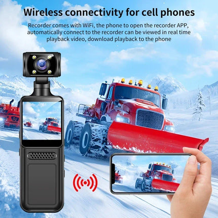 Lenovo 2026New Handheld Pocket 8K HD Camera 180 ° Rotating Mini Portable Camera Wearable Night Vision Outdoor Sports Camera