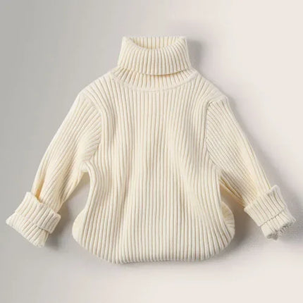 2025 New Autumn Baby Girls Sweater Kids Tops Winter High Neck Sweater Boys Casual Loose Pullover Sweater Baby Knitted Clothes