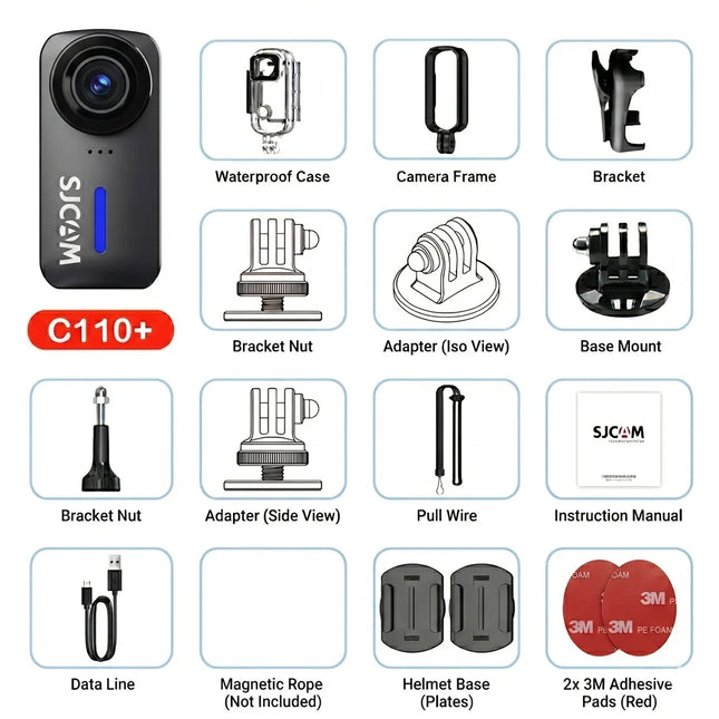 SJCAM C110 plus 4K Sport Camera Action Camera Gyro Stabilization 170° Wide Angle Vlog Cam for Stream Outdoor Cycling Diving