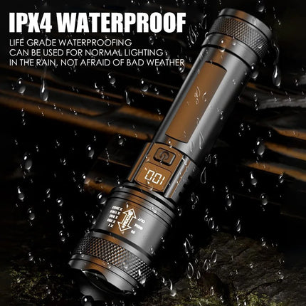 Ultra Bright LED Flashlight Rechargeable Aluminum Alloy Lamp with Clip Portable T6 Tactical Torch Outdoor Camping Hiking Cycling