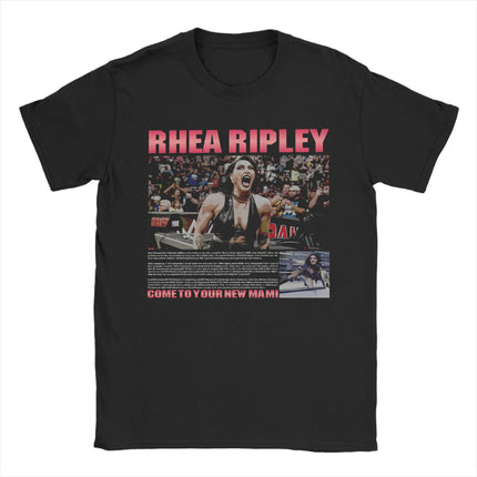 Rhea Ripley B4B Edition T Shirt Men's Cotton Clothes Harajuku  Round Neck Short Sleeve