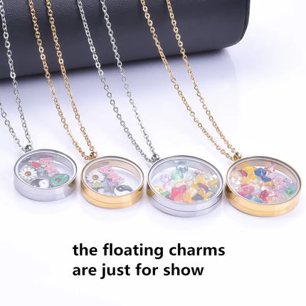 High Fashion Twist Locket Pendant Necklaces For Women Men Jewelry Memory Photo Floating Charm DIY Stainless Steel Lockets Gift