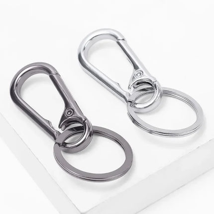 1-5pcs Waist Hanging Key Rings Stainless Steel Holder Keychains Buckle Clip Gourd Climbing Hook Car Strong Carabiner Key Chain