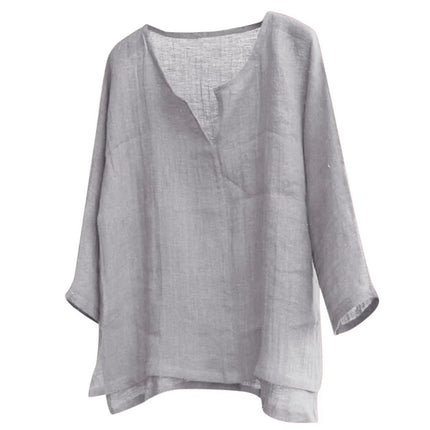 New Men's Summer Spring Long Sleeve Loose Solid Color Casual Long Sleeve Cool V-neck Shirt Tops Size S-5XL